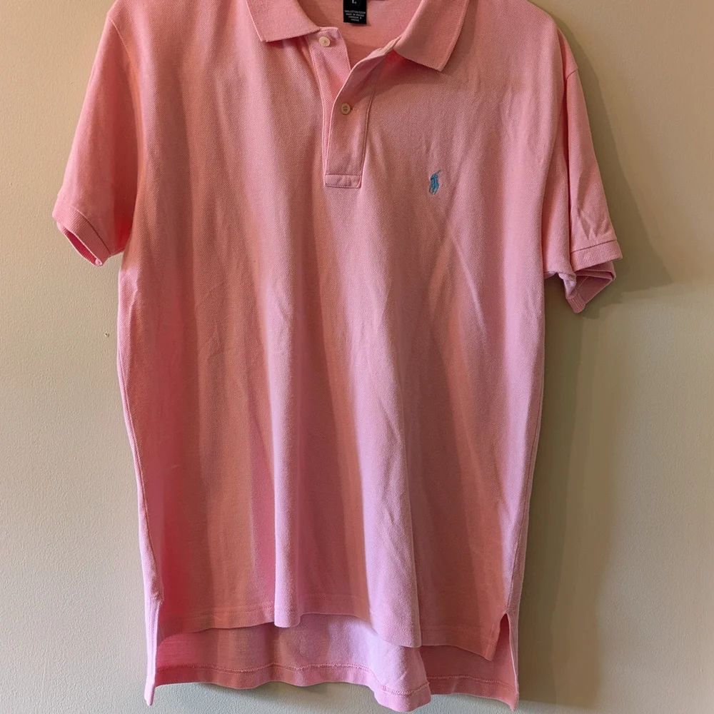 Ralph Lauren Men's Polo Shirt -Pink, Green, Blue With White Stripes Vintage - Picture 8 of 11